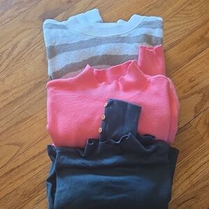 Striped Gray and Cream Sweater